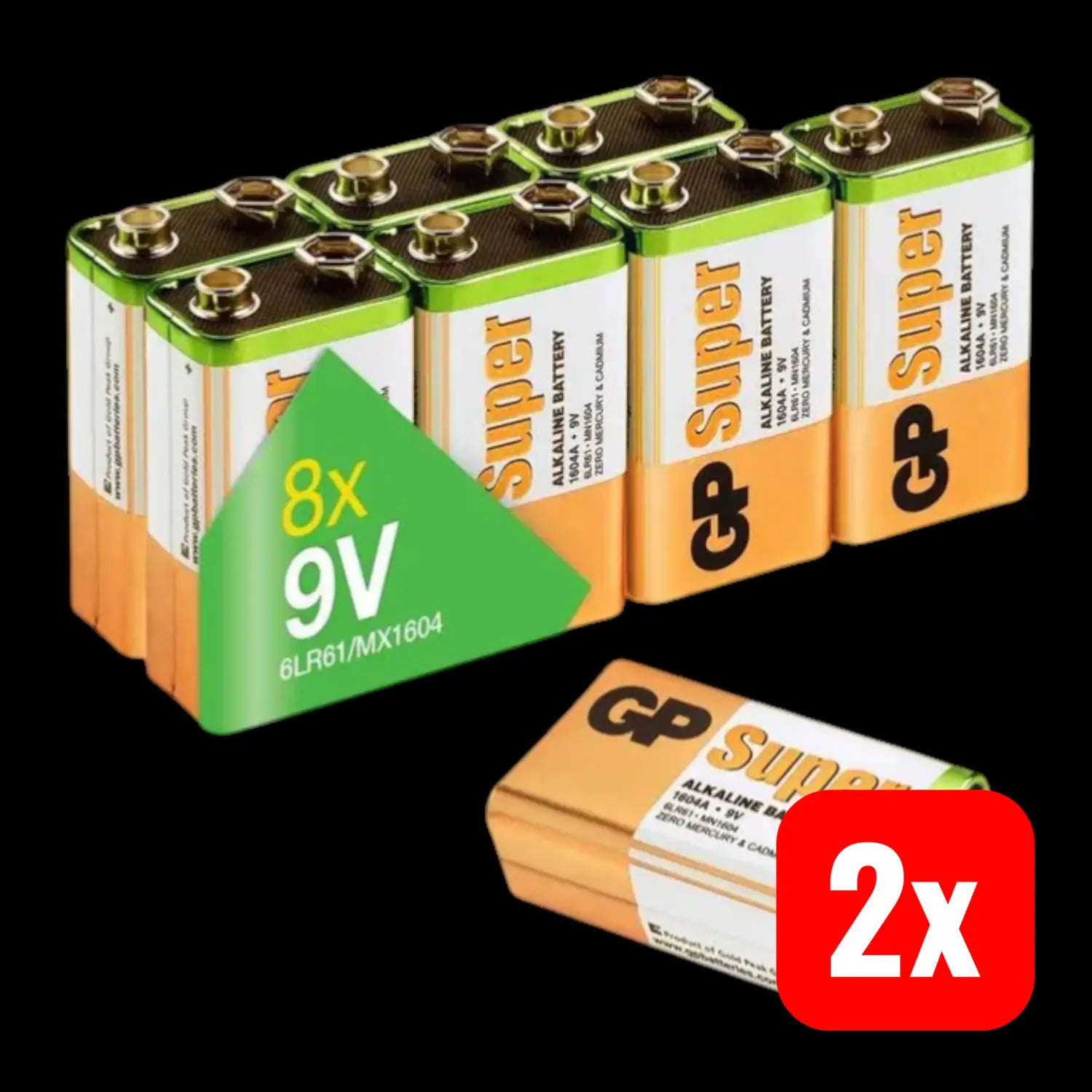 B-Ware Gp 9 V Batterie Alkaline Super 9 V Batterien Ersatzbatterien 8 Stück 2 Sets - 4891199167942