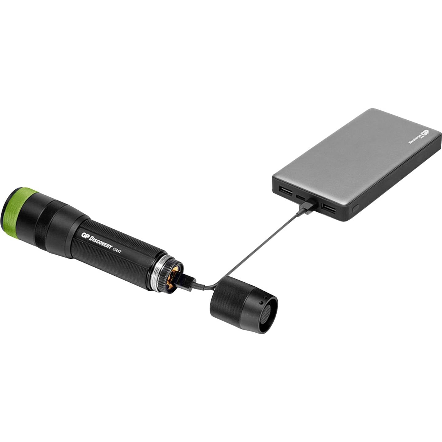 GP Discovery Taschenlampe Handlampe LED aufladbar schwarz Akku Outdoor CR42 40 h - 4891199190193
