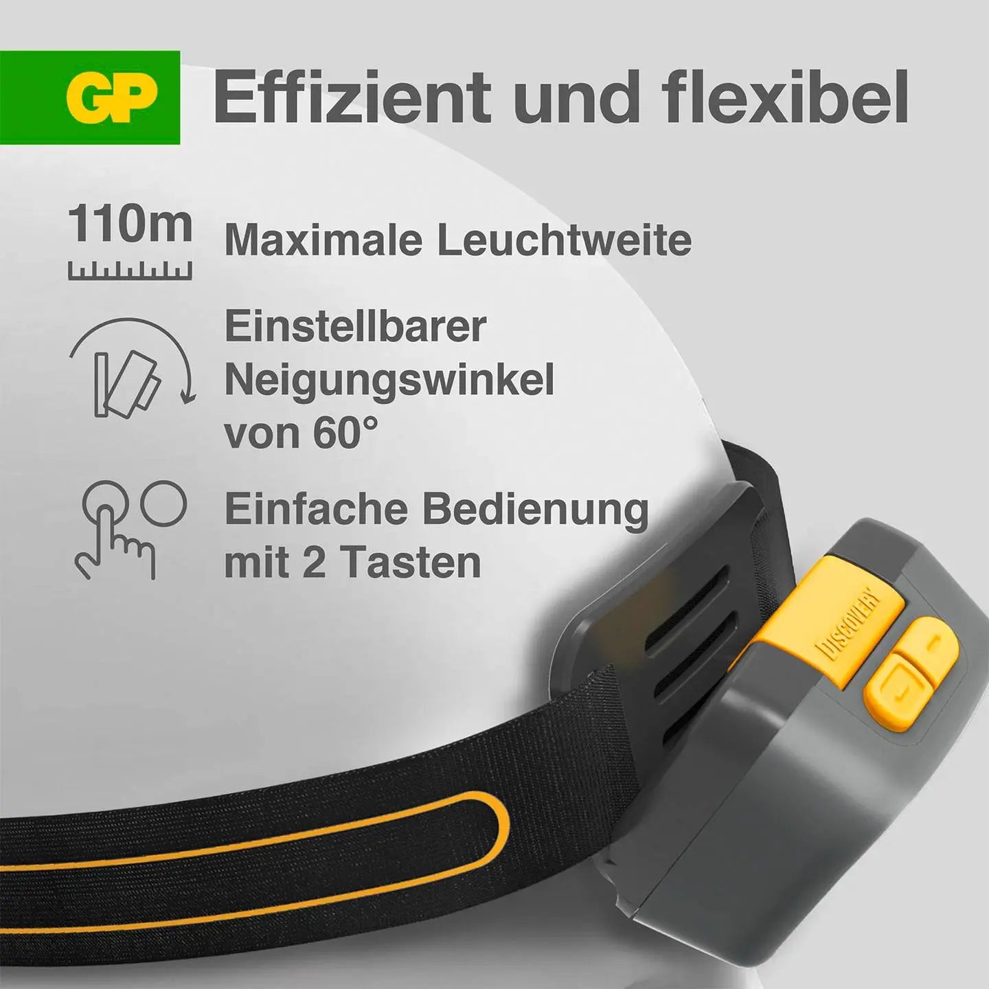 B-Ware Gp Stirnlampe Kopflampe Chw54 375lm Led Leuchte Outdoor - 4891199211119