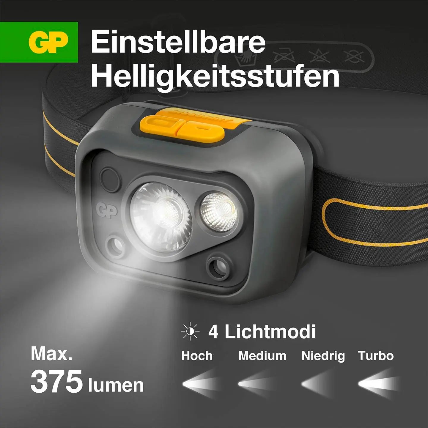 B-Ware Gp Stirnlampe Kopflampe Chw54 375lm Led Leuchte Outdoor - 4891199211119