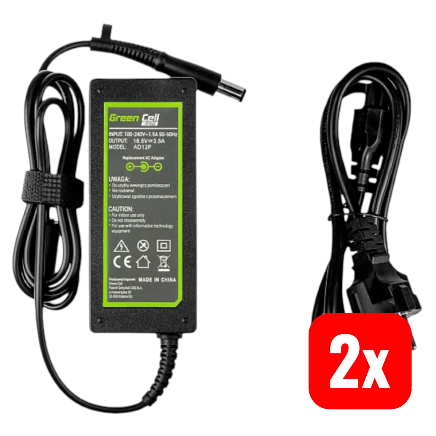 B-Ware Green Cell Ad12 P Notebook Netzteil 65 W 18.5 V 3.5 A Passend Für Hp 2 Stück - 5903317225607