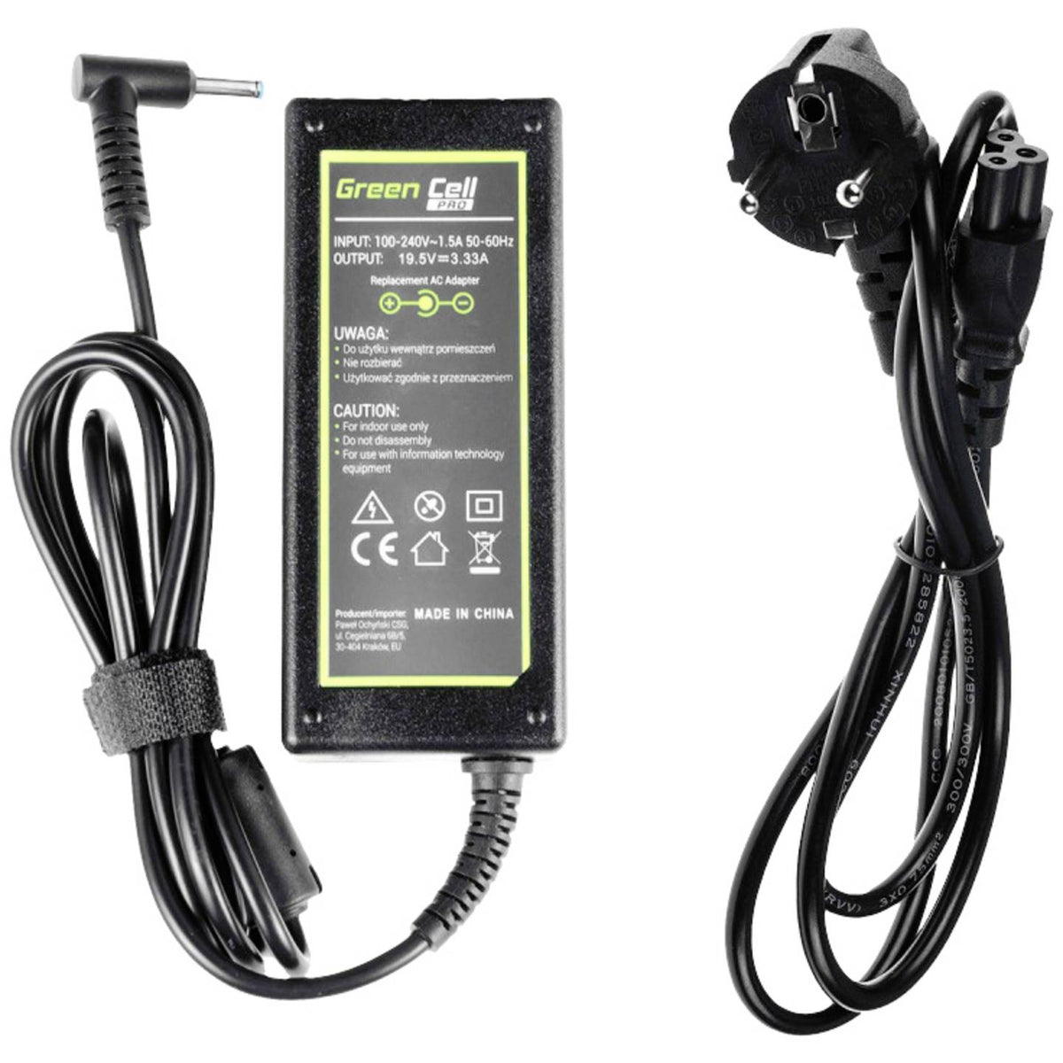 Green Cell PRO Netzteil Ladegerät Notebook HP Schwarz Stromversorgung Kabel 65 W - 5902719425516
