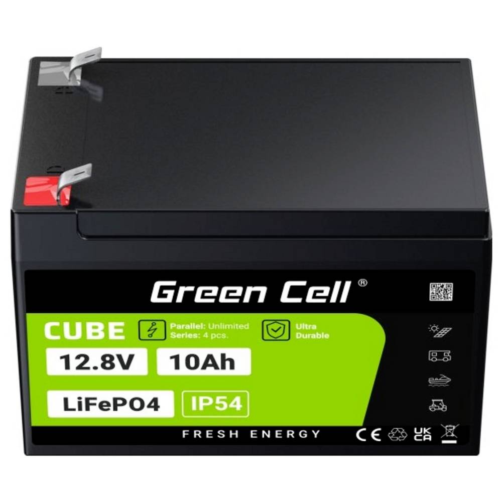 Green Cell Spezialakku Batterie LiFePO4 Akku Flachstecker 12.8 V 10 Ah 4 STÜCK - 5904326374898