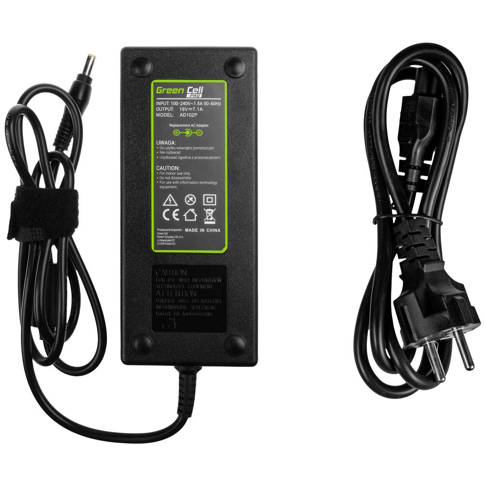 Green Cell Gc Ad102 P Notebook Netzteil 135 W 19 V 7.1 A Ladekabel Netzkabel B-Ware - 5903317226420