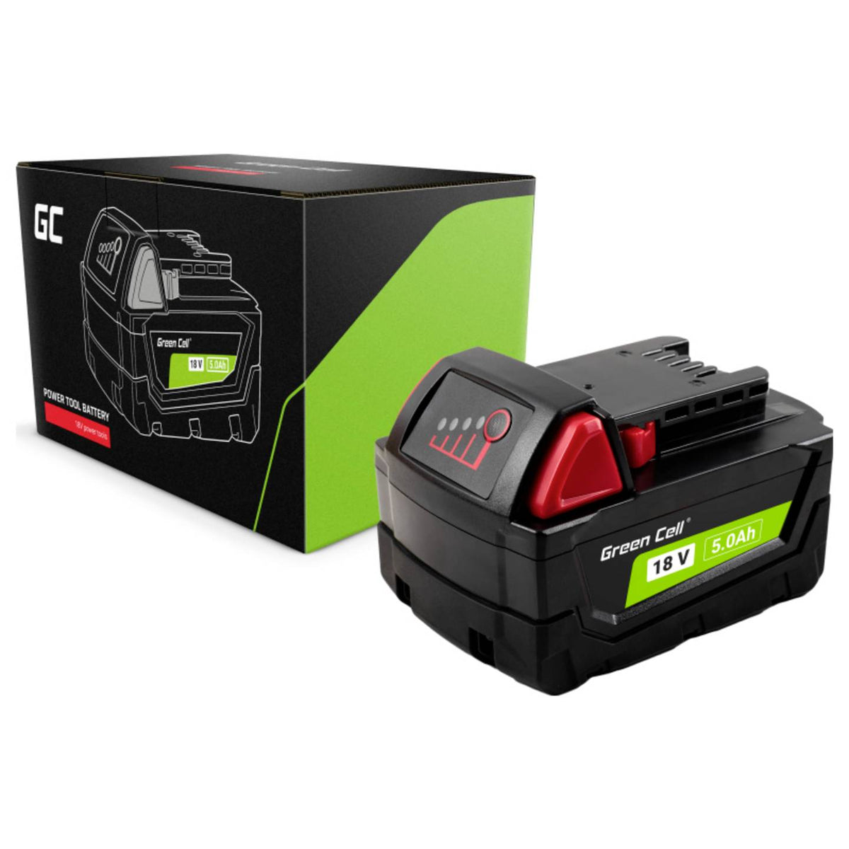 Green Cell Werkzeug Akku Batterie Milwaukee 18 V 5 0 Ah Li Ion M18 B5 4932430483 - 5904326375109