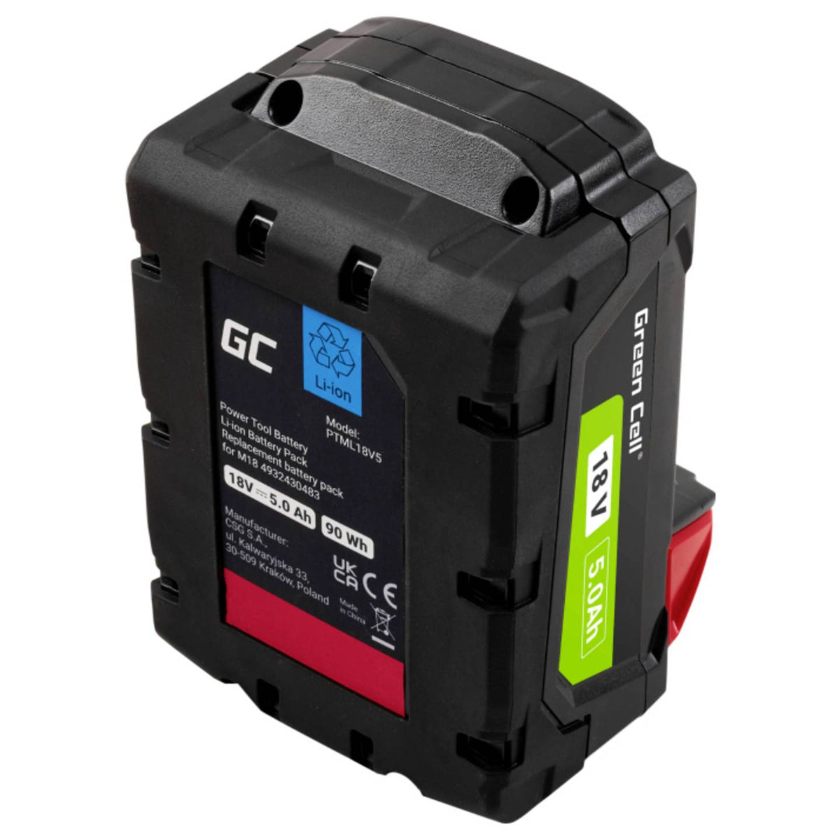 Green Cell Werkzeug Akku Batterie Milwaukee 18 V 5 0 Ah Li Ion M18 B5 4932430483 - 5904326375109