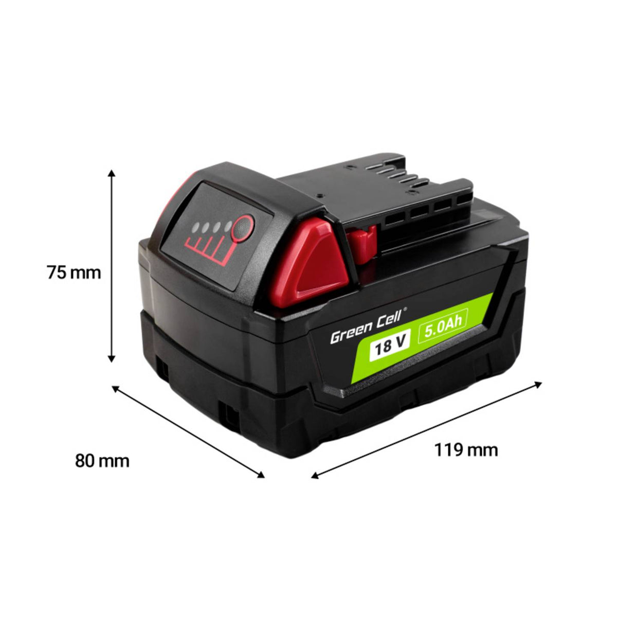 Green Cell Werkzeug Akku Batterie Milwaukee 18 V 5 0 Ah Li Ion M18 B5 4932430483 - 5904326375109