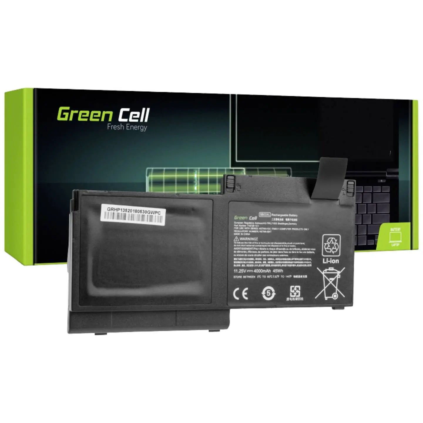 B-Ware Green Cell Notebook Akku Ersatzbatterie Sb03 Xl Hp Elite Book 720 G1 4000 M Ah - 5903317223542