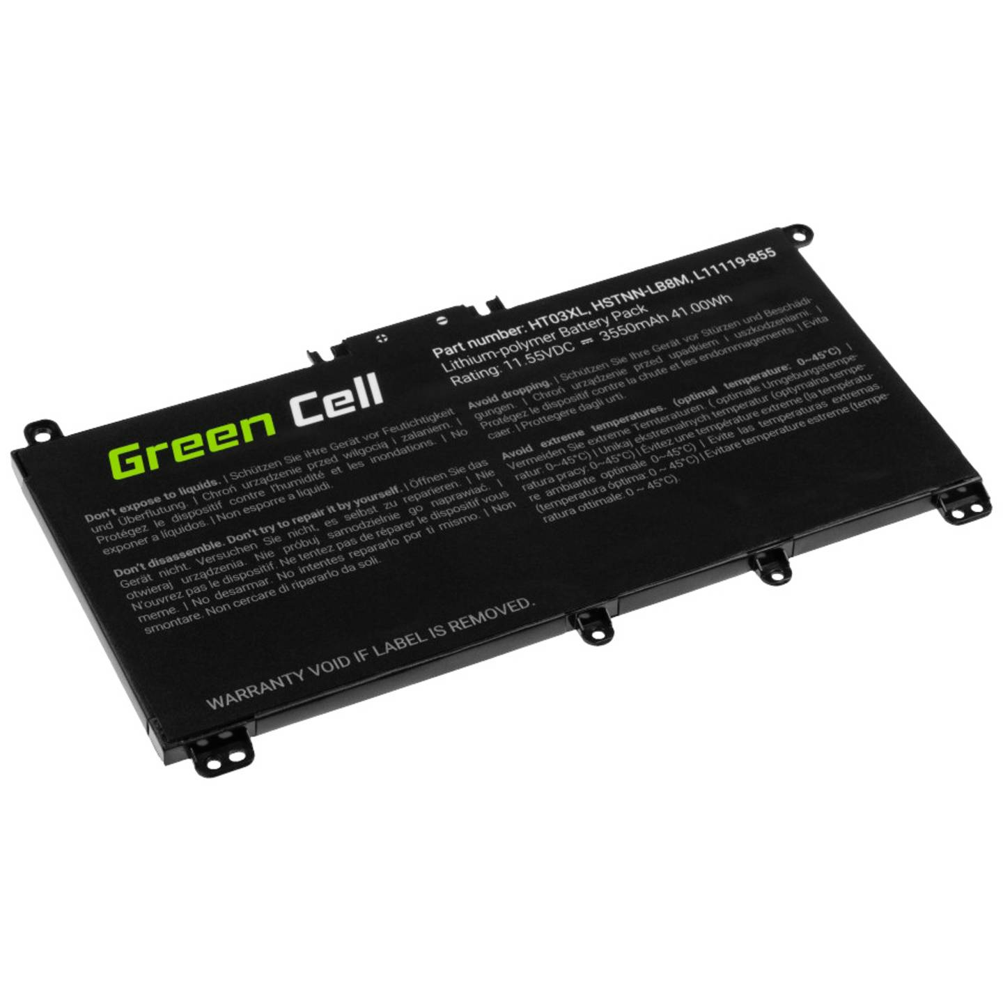 B-Ware Green Cell Notebook Akku Laptopakku Akkumodul Akkupack Ht03 Xl 11.4 V 3400 M Ah Hp - 5903317228158