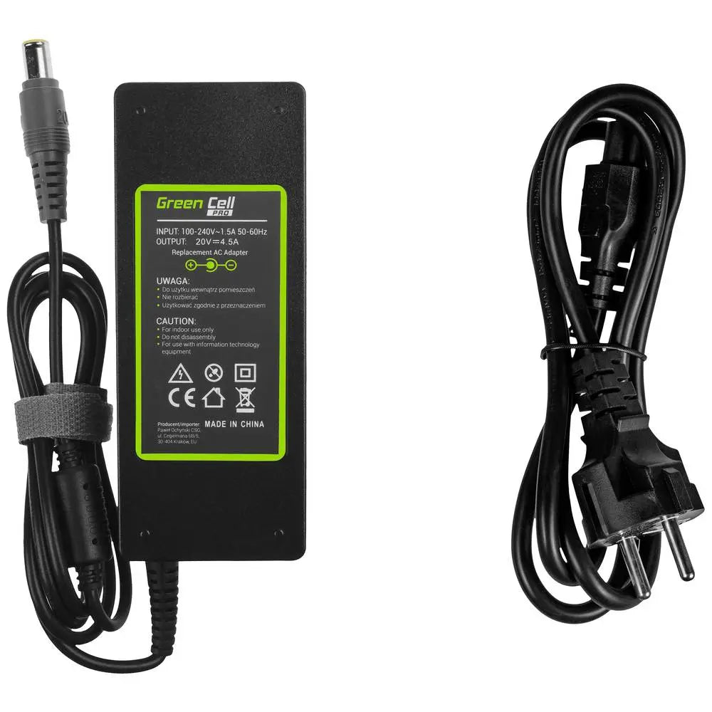 B-Ware Green Cell Notebook Netzteil Ladegerät Lenovo Schwarz 90 W 20 V 4.5 A Steckdose
