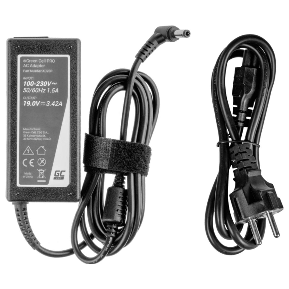 Green Cell AD25P Notebook-Netzteil 65 W 19 V 3.42 A Toshiba Ladekabel - 5902701410971