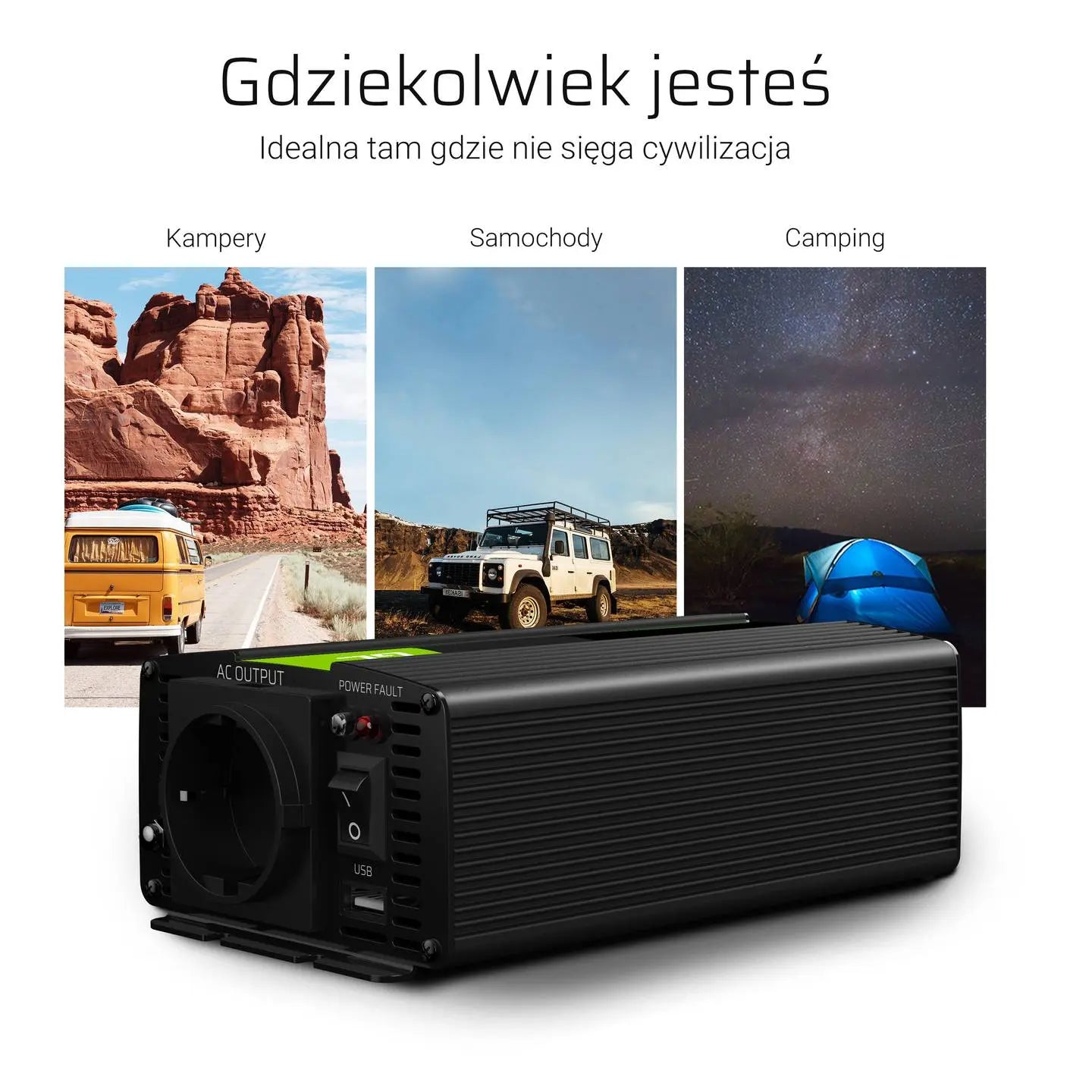 B-Ware Green Cell Wechselrichter Spannungswandler Sinuswelle 230 V Autobatterie Haushalt