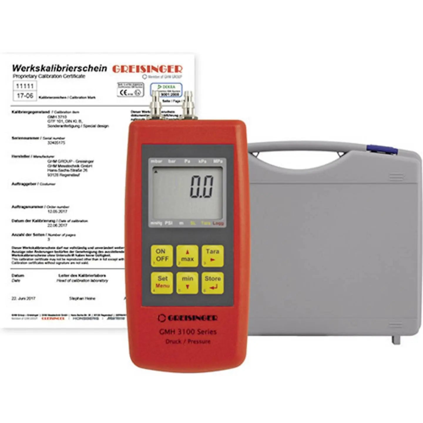 B-Ware Greisinger Druckmessgerät Messgerät Luftdruck Kalibriert Iso 0 1.3 Bar - 4058175041911