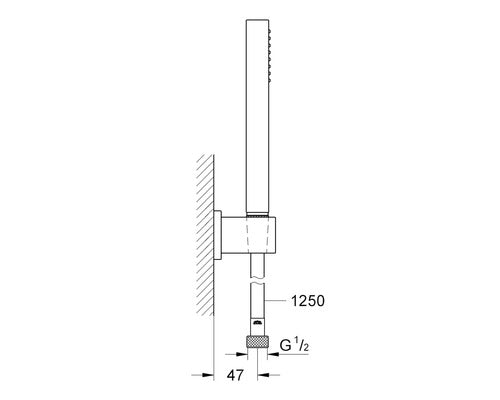 GROHE Stabhandbrause Set Duschkopf Euphoria Cube Stick Brauseschlauch 1250 mm - 4005176907135
