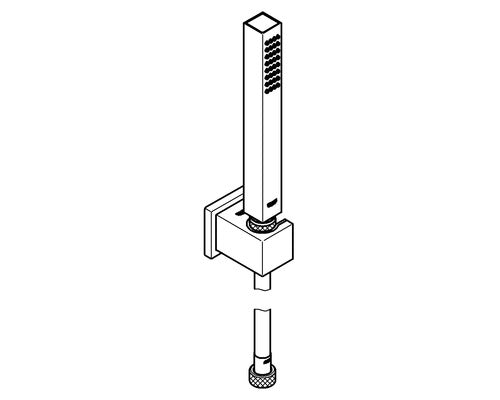 GROHE Stabhandbrause Set Duschkopf Euphoria Cube Stick Brauseschlauch 1250 mm - 4005176907135