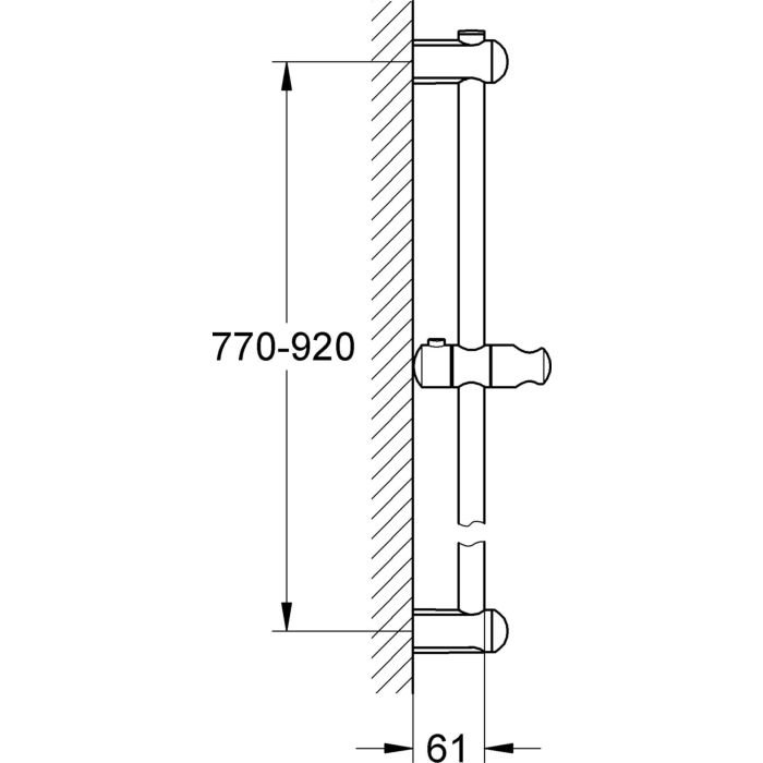 Grohe Euphoria Brausestange Duschstange 27500000 chrom 900 mm Wandanschluss - 4005176886058