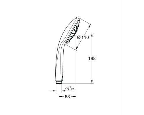 Grohe Handbrause Duschkopf Quickfix Vitalio Joy Rund 63 Mm Chrom 27319000 B-Ware - 4005176872853