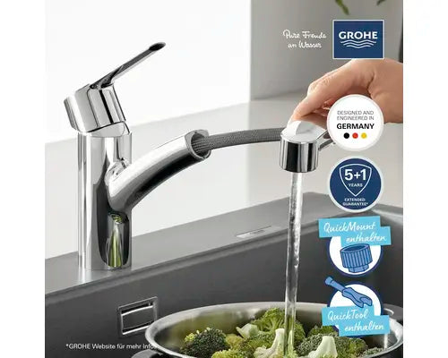 B-Ware Grohe Armatur Küchenarmatur Wasserhahn Brause Quickfix Chrom Start 30307001 - 4005176635878
