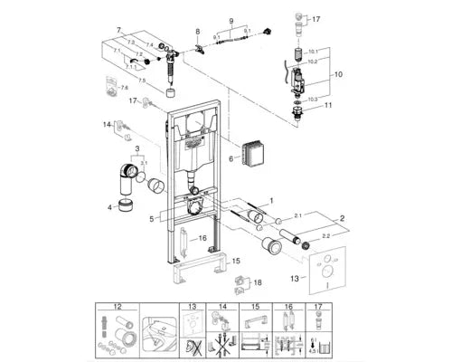 B-Ware Grohe Montageelement Vorwandelement Unterputzspülkasten Wc Rapid Sl 38528001 - 4005176863943