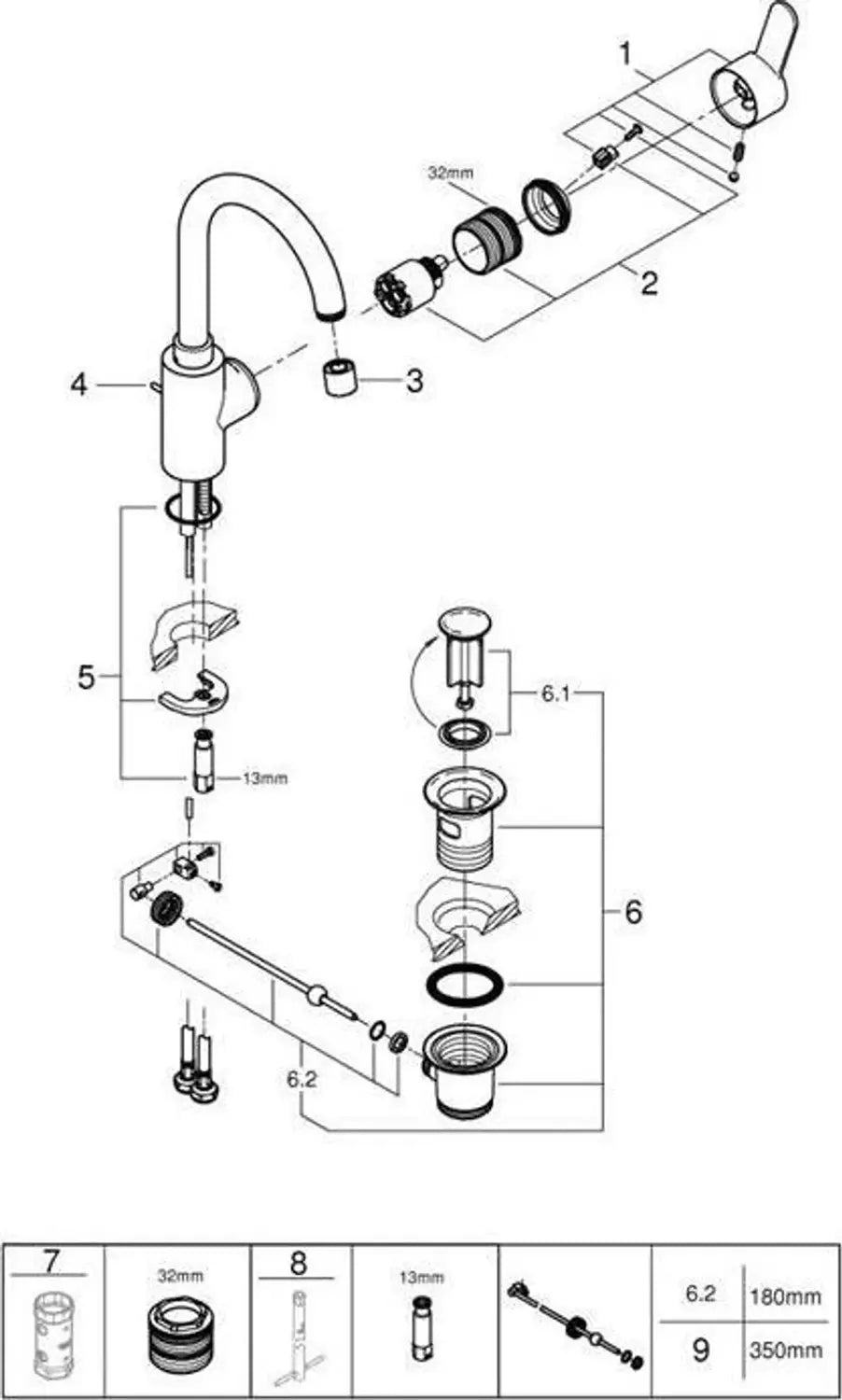 B-Ware Grohe Waschtischarmatur Badarmatur Einhebelmischer Eurostyle Cosmopolitan Chrom - 4005176472732