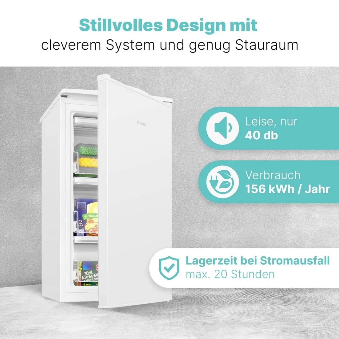 D-Ware Bomann Gefrierschrank Tiefkühler Gs 7256 Standgerät 60l Eek E Weiß Defektware - 4004470772562