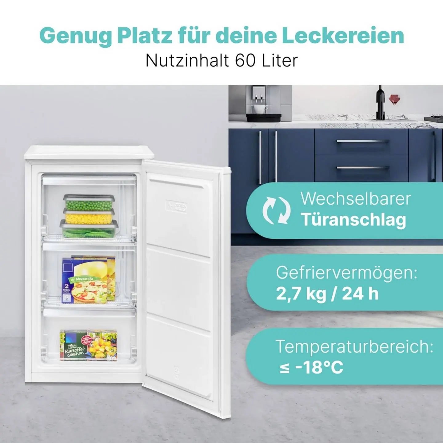 D-Ware Bomann Gefrierschrank Tiefkühler Gs 7256 Standgerät 60l Eek E Weiß Defektware - 4004470772562