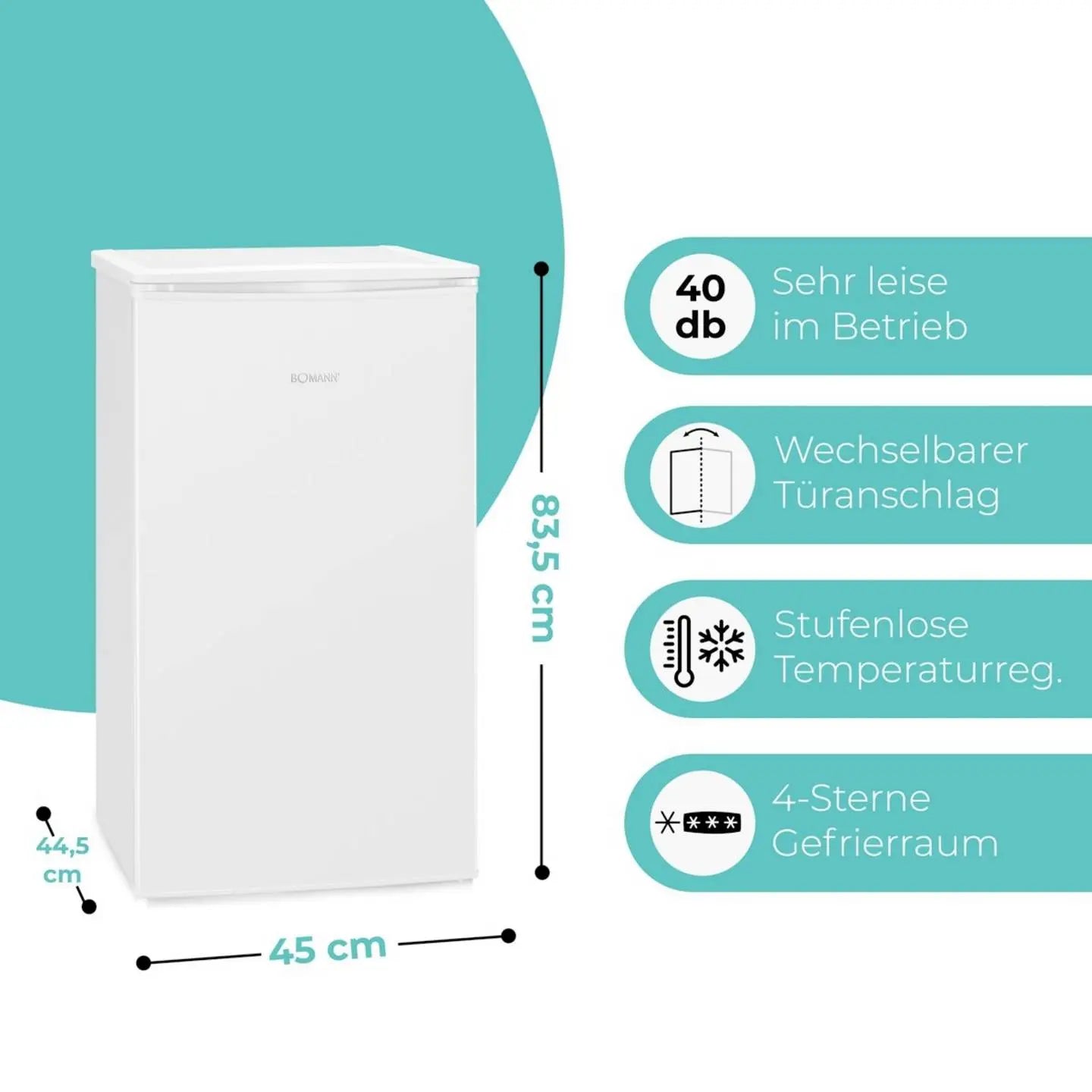D-Ware Bomann Gefrierschrank Tiefkühler Gs 7256 Standgerät 60l Eek E Weiß Defektware - 4004470772562