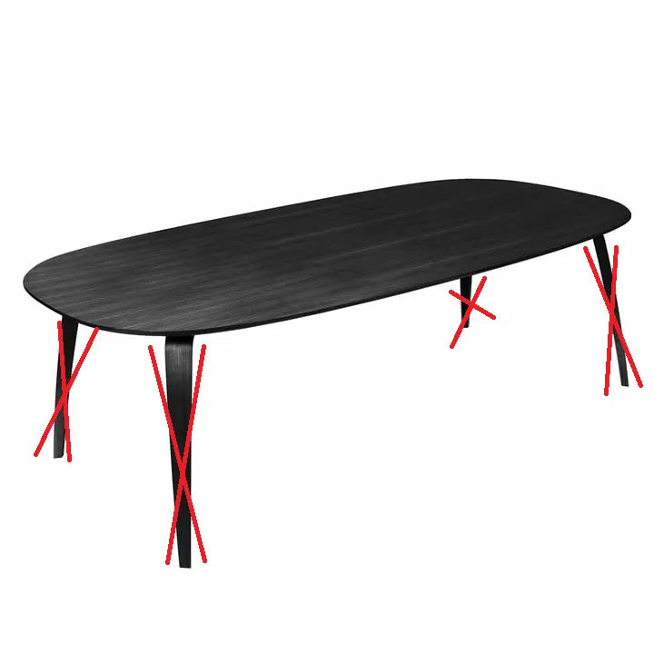 B-Ware Gubi Esstisch Tisch Küchentisch Elliptisch 120 X 230 Cm Esche Schwarz Gebeizt - 5710902879240