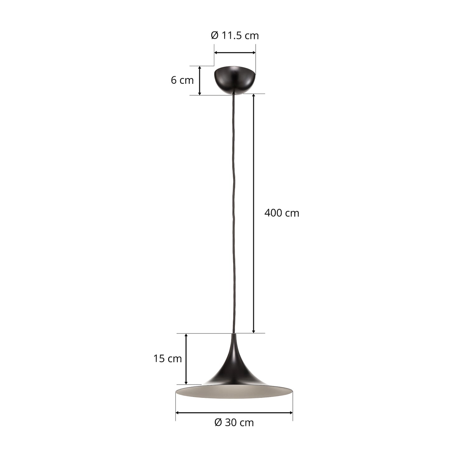 B-Ware Gubi Semi Pendelleuchte Pendelleuchte Lampe Leuchte Wohnzimmer Designer ø47 Blac - 5710902040015