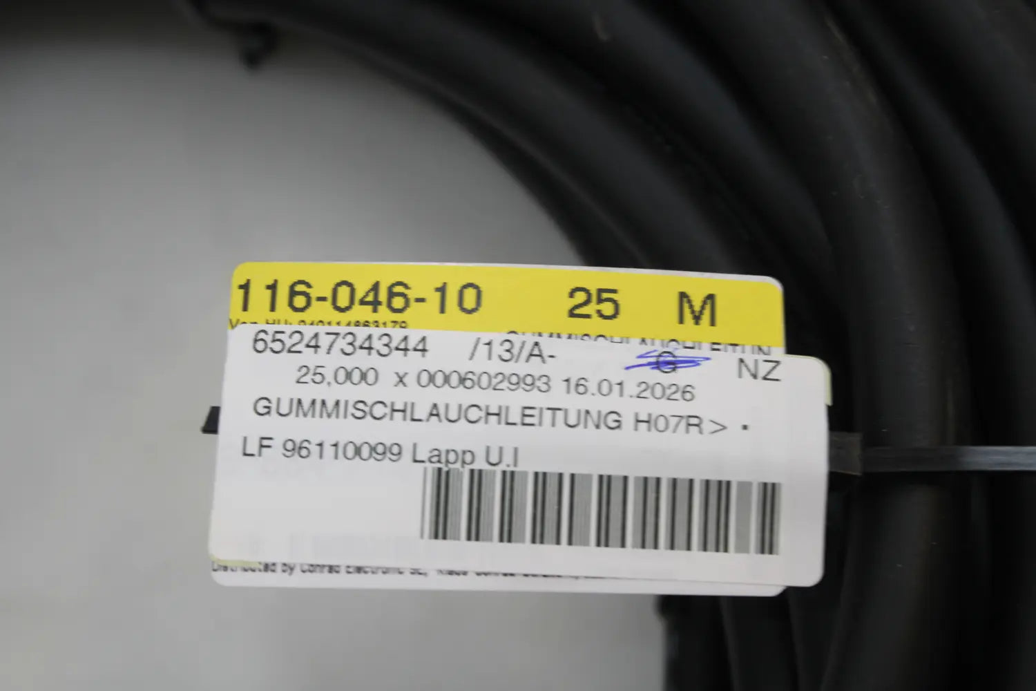 B-Ware Lapp Gummischlauchleitung Kabel Gummi H07 Rn F 3 G 6 Mm² Schwarz Leitung 25 M - 2050000537769