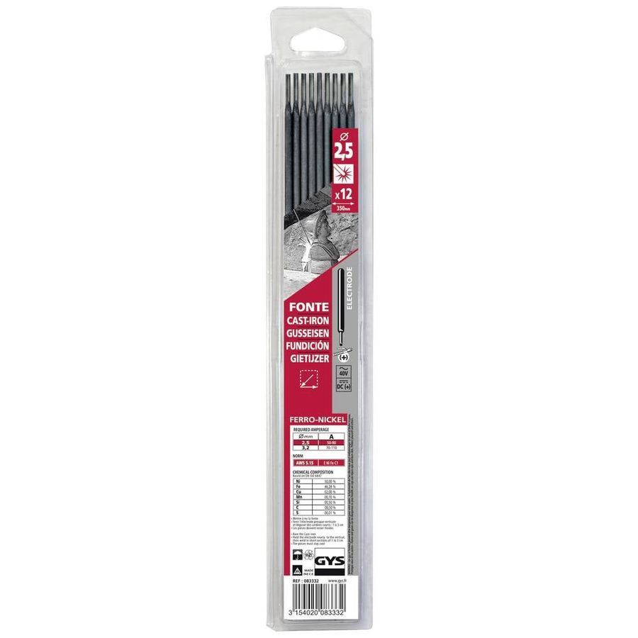 Gys Guss Schweißelektroden Stabelektroden 12 St 2.5 Mm X 350 Mm 50 90 A B-Ware - 3154020083332