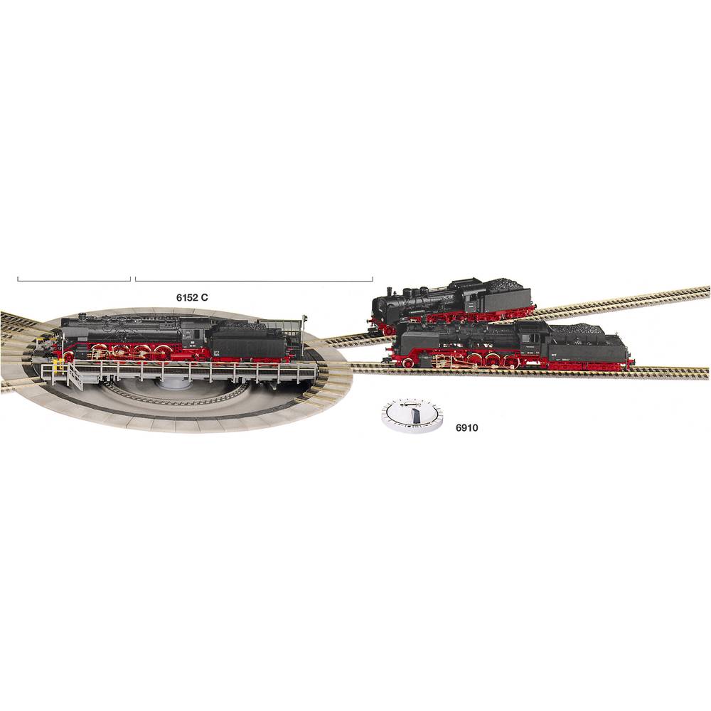 H0 E-Drehscheibe ferngesteuert 6152 Fleischmann 310mm 6 Anschlüsse 7.5° - 4005575061520