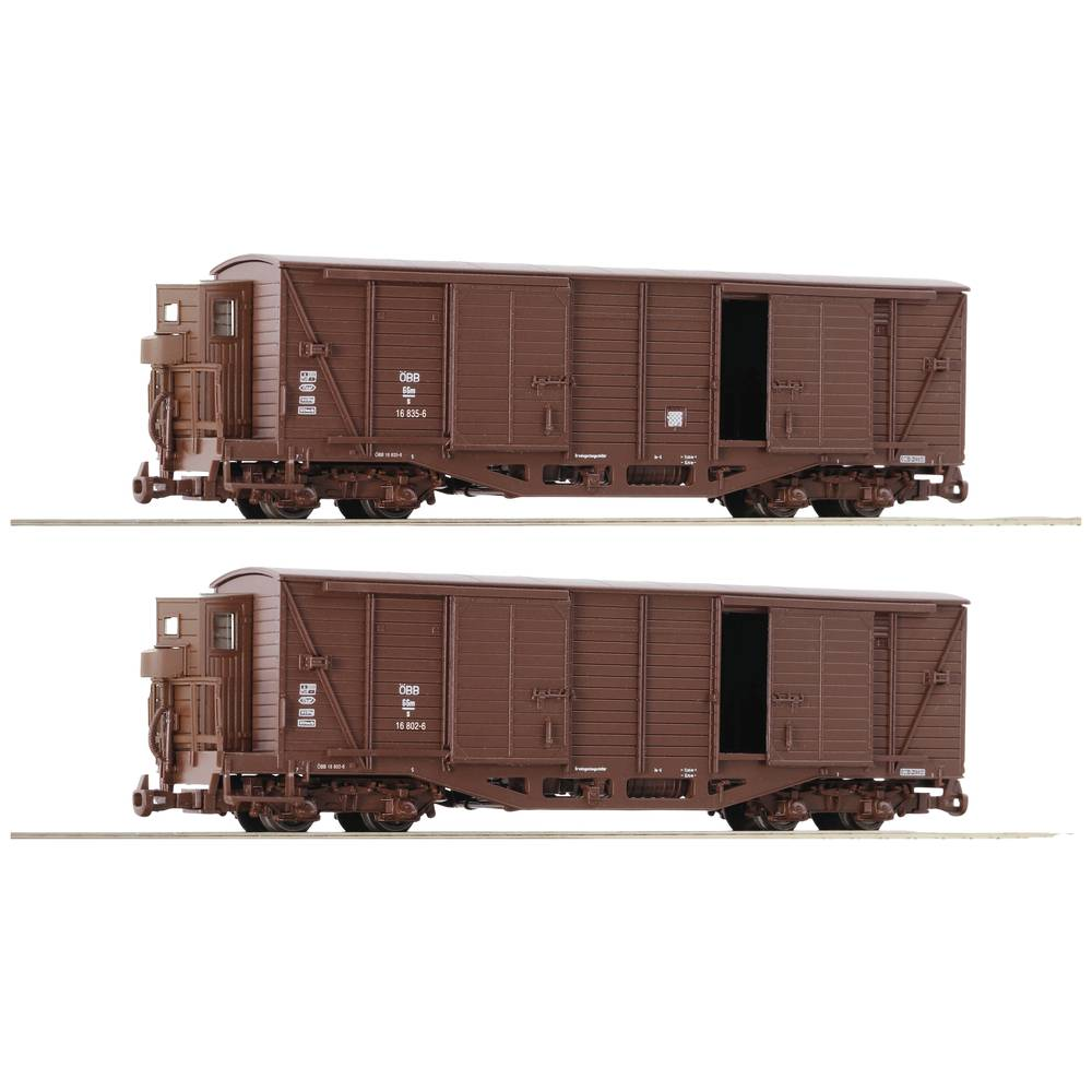 B-Ware Roco 6640001 H0e 2er Set Gedeckte Güterwagen Der öbb Modellwagen Wagen - 9005033062156