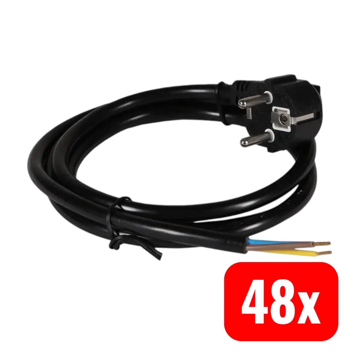 B-Ware H4 L Anschlussleitung Stromkabel Netzkabel Schukostecker Schwarz 1,5 M 48 Stück - 4060892344152