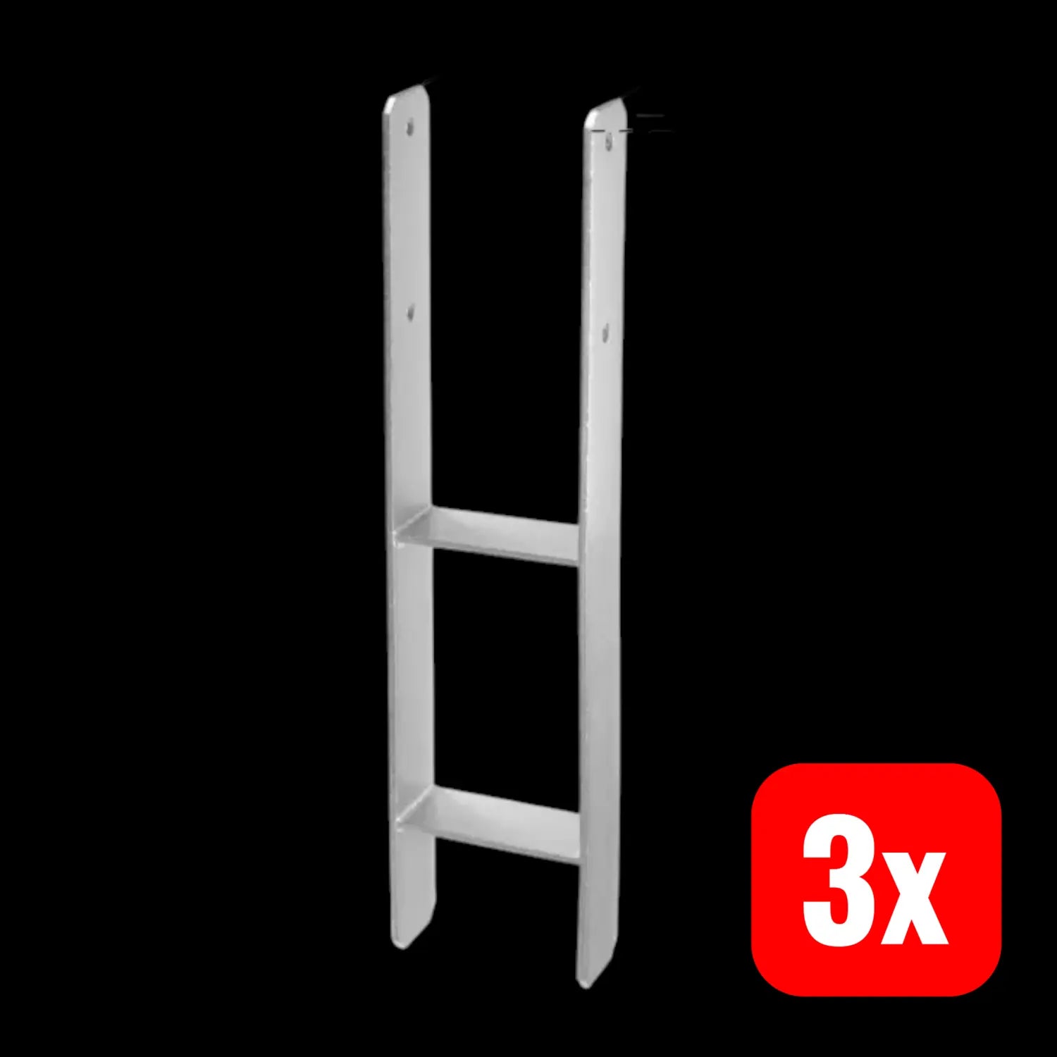 B-Ware Hadra H Pfostenträger Pfostenanker Feuerverzinkt Stahl 121mm 5mm Ce 3 Stück - 4053569231176