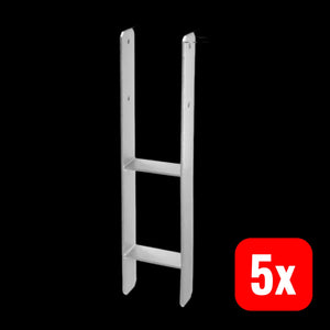 B-Ware Hadra H Pfostenträger Halterung Anker Feuerverzinkt Stahl 121mm 5mm Ce 5 Stück