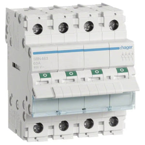 B-Ware Hager Ausschalter Schalter Sbn463 Stromschalter 4 Schließer 63 A 400 V Ac