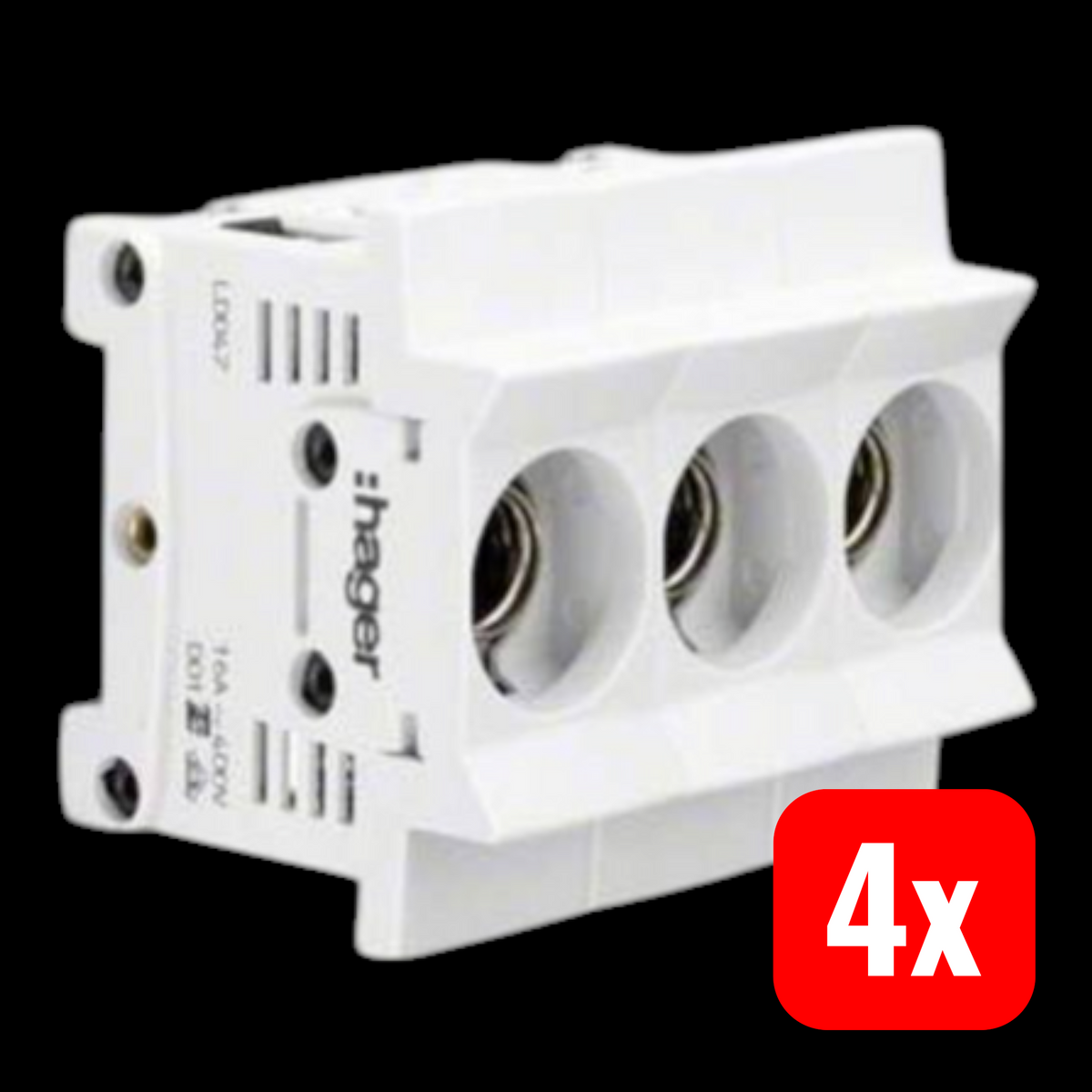 Hager Sicherungsunterteil LD047 Verteilerschranktechnik Verteilerschrank 4 STÜCK - 3250614040023