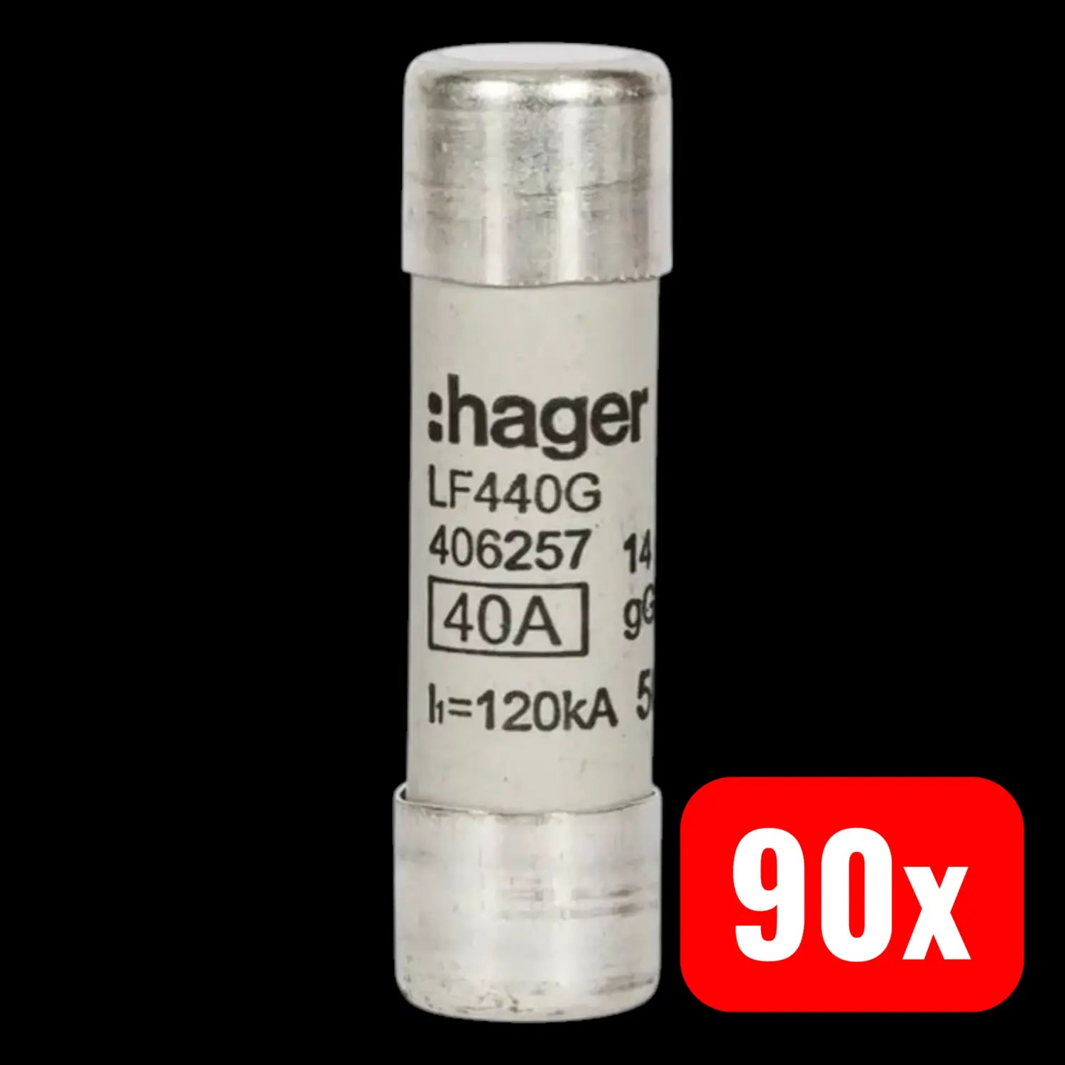 B-Ware Hager Sicherungseinsatz Feinsicherung G G 14x51mm Lf440 G 40 A Weiß 90 Stück - 3250614062575