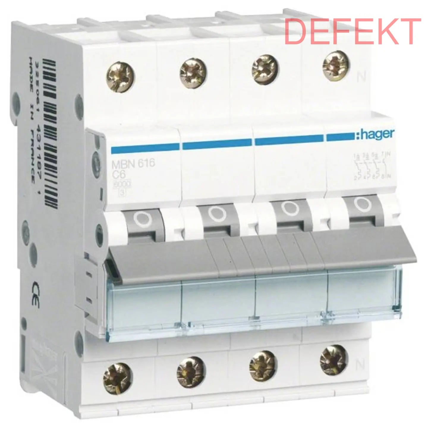 D-Ware Hager Mbn616 Leitungsschutzschalter Sicherung 4polig 16 A 400 V Defektware - 3250614310850
