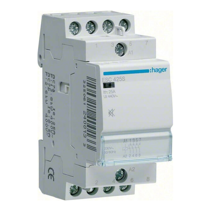 B-Ware Hager Schütz Installationsschütz Stromstoßrelais 25 A 3 S1ö Brummfrei 230 V - 3250612400225