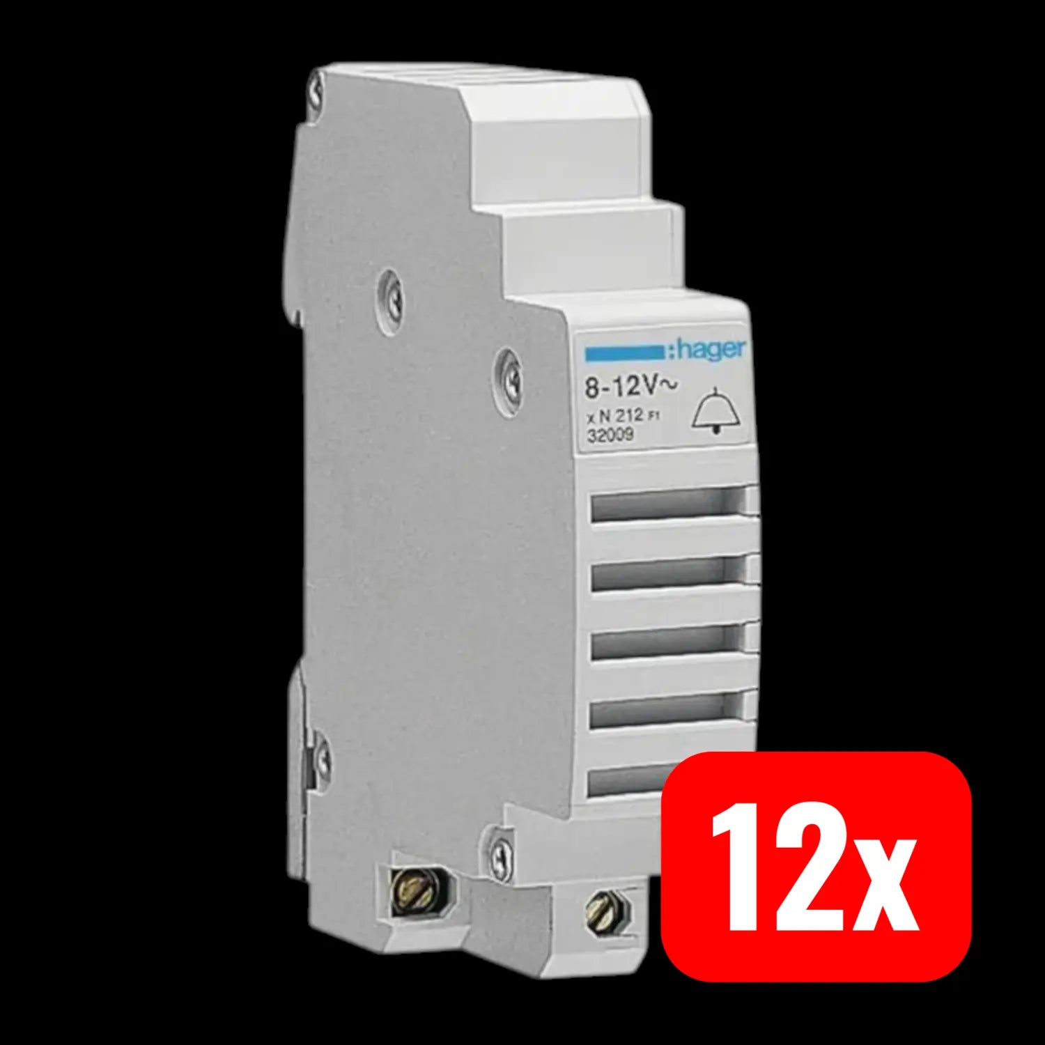 B-Ware Hager Klingel Signalwecker 12 V Hutschiene Grau Kunststoff Dauerbetrieb 12 Stück - 3250615712127