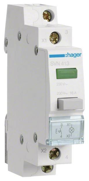 B-Ware Hager Druckschalter Grün 16 A 230 V Svn413 Schalter Verteilerschrank 6 Stück - 3250615721945