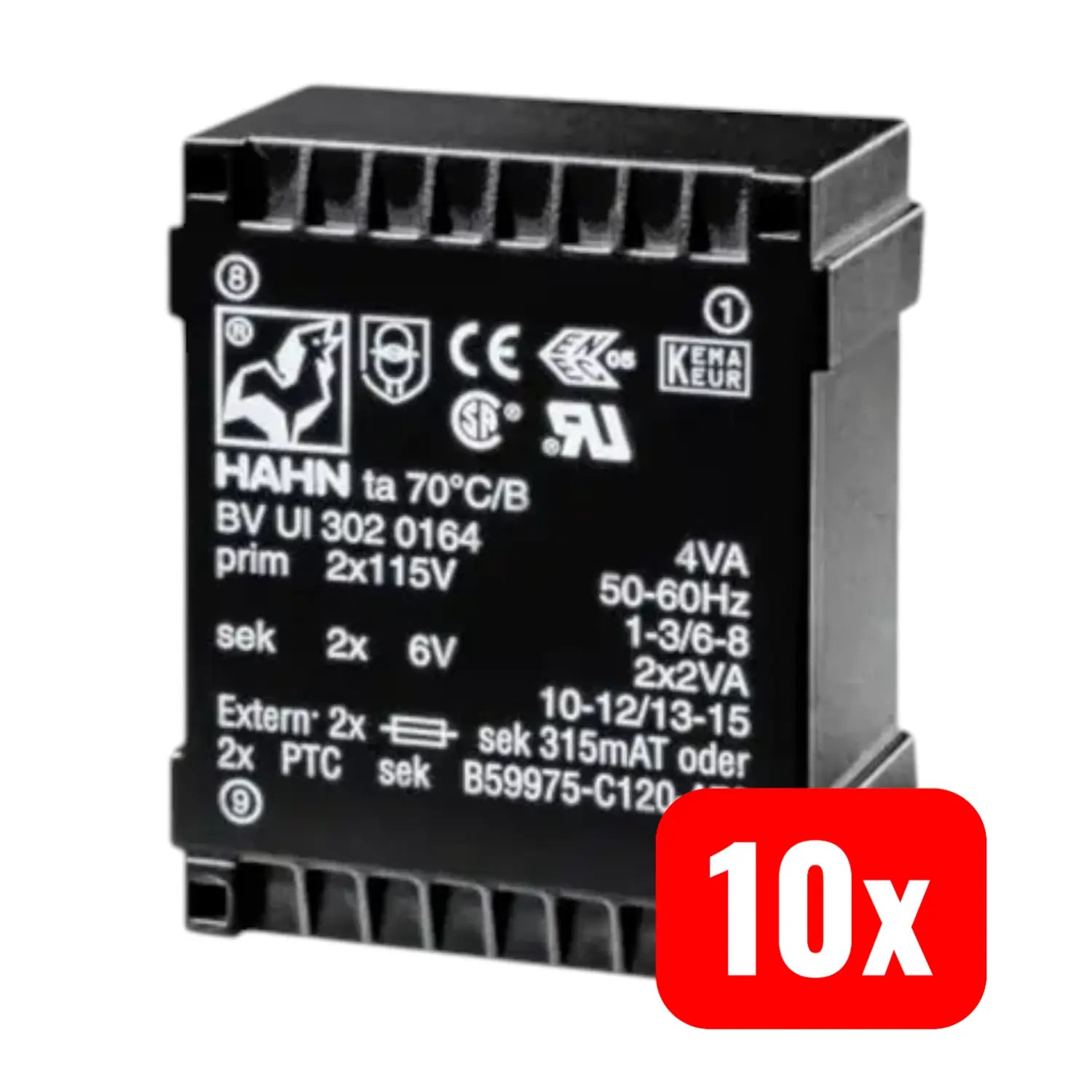 B-Ware Hahn Printtransformator Bv Ui 304 0136 Transformator 2x115 V 2x15 V 10 Va 10 Stück - 2050008939022