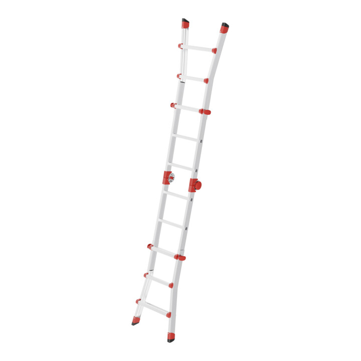 B-Ware Hailo M80 Aluminium Multifunktionsleiter Steighilfe 4x3 Sprossen Klappleiter - 4007126751904