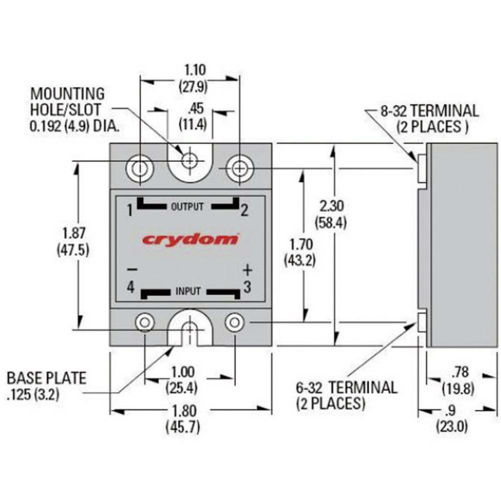 B-Ware Crydom Halbleiterrelais D2410 10 A Relais Lastrelais Schaltspannung Max. 280 V/Ac - 4016138061970