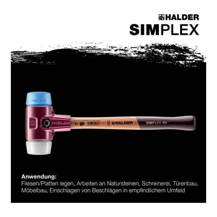 B-Ware Halder Schonhammer Hammer Kunststoff Hammer Tpe Soft Blau Superplastik 60 Mm - 4030618302285