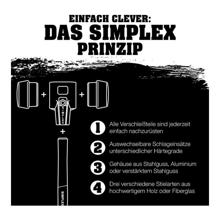 B-Ware Halder Schonhammer Hammer L 405mm Kopf D 60mm Superplast Weiß Tpe Soft Blau - 4030618302759