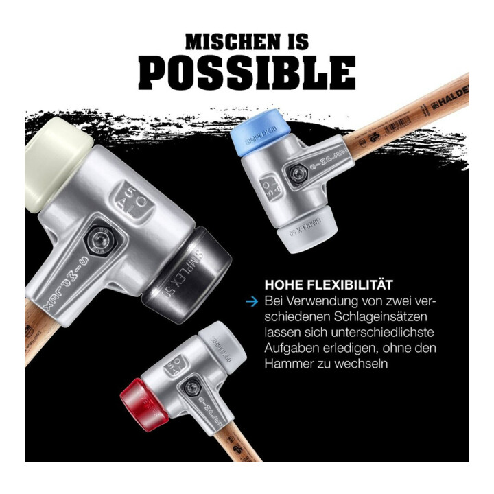 B-Ware Halder Schonhammer Hammer L 405mm Kopf D 60mm Superplast Weiß Tpe Soft Blau - 4030618302759