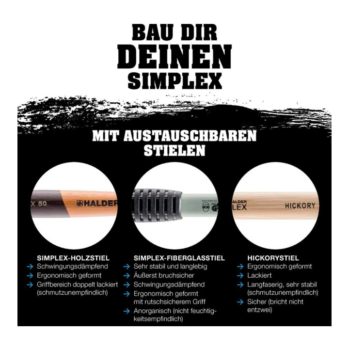 B-Ware Halder Schonhammer Hammer L 405mm Kopf D 60mm Superplast Weiß Tpe Soft Blau - 4030618302759